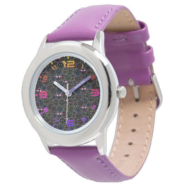 Neon Emoticons Watch:レトロとスマイル 腕時計 (アングル)