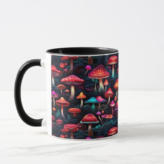 Neon Enchanted Mushroom Forest Mug マグカップ (左)