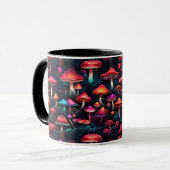 Neon Enchanted Mushroom Forest Mug マグカップ (正面左)