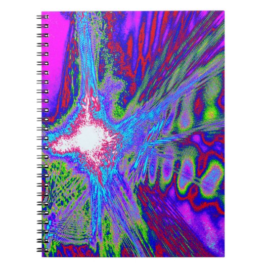 Neon Energy Burst – Abstract Spiral Notebook ノートブック (正面)