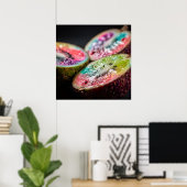 Neon Exotic Tropical Fruit Art Poster I | Vibrant ポスター (ホームオフィス)