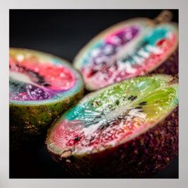 Neon Exotic Tropical Fruit Art Poster I | Vibrant  ポスター