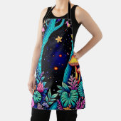 Neon Fantasy Forest Night Glow Design エプロン (インサイチュ)