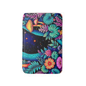 Neon Fantasy Forest Night Glow Design バスマット (正面縦)