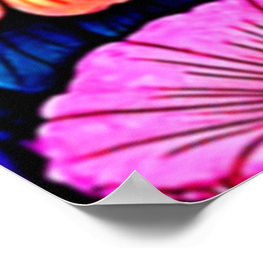 Neon Fantasy Forest Night Glow Design ポスター (角)