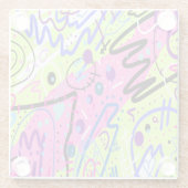 Neon Feelings Abstract Art  ガラスコースター (裏面)