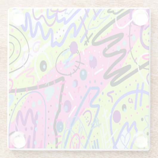 Neon Feelings Abstract Art  ガラスコースター (裏面)