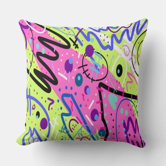 Neon Feelings Abstract Art クッション (正面)