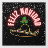 Neon Feliz Navidadウィンドウ ウィンドウサイン (シート)