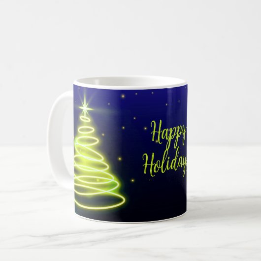 Neon Festive Trees Mug コーヒーマグカップ (正面左)