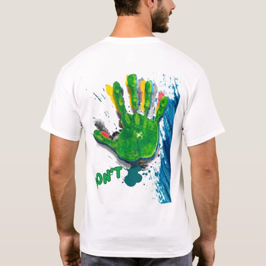 Neon Fingerprint & Handprint Splash 2026 Tシャツ (裏面)