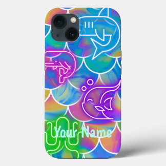 Neon Fish Retro Indie Kidcore Aesthetic 80s iPhone 13ケース