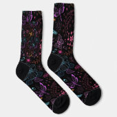 Neon Floral Butterfly Crew Socks ソックス (右)