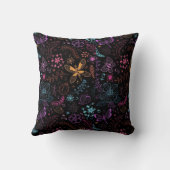 Neon Floral Butterfly Throw Pillow クッション (裏面)