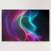 Neon Flow – A Symphony of Light and Motion ジグソーパズル (横)