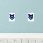 Neon Fox Face – Vibrant Glowing Design (ウッドフロア)