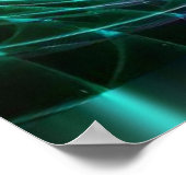 Neon Fractal Swirl Lines Abstract Pattern ポスター (角)