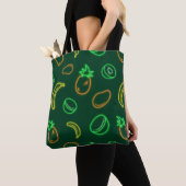 Neon Fruit Pattern Tote Bag - Tropical Aesthetic トートバッグ (クローズアップ)