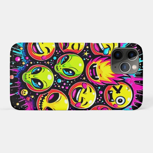 Neon Funky Emoji Mix Case-Mate iPhoneケース (裏面(横))