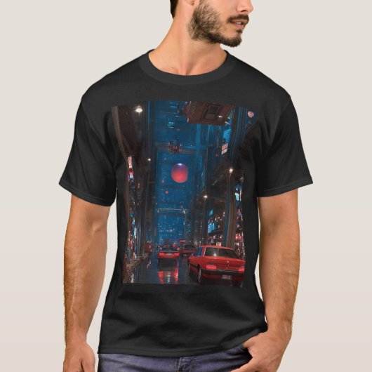 Neon Future City Street Tシャツ (正面)