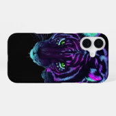 Neon Galaxy Tiger Glowing Eyes Phone Case iPhone 16ケース (裏面横)