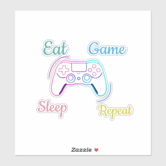 Neon gaming design customizable シール (シート)