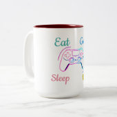 Neon gaming design customizable ツートーンマグカップ (正面左)