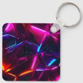 Neon Geometric Abstract Futuristic Cyberpunk キーホルダー (裏面)