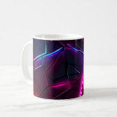 Neon Geometric Abstract Futuristic Cyberpunk コーヒーマグカップ (正面左)