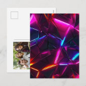 Neon Geometric Abstract Futuristic Cyberpunk シーズンポストカード (正面/裏面)