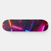 Neon Geometric Abstract Futuristic Cyberpunk スケートボード (横)