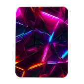 Neon Geometric Abstract Futuristic Cyberpunk マグネット (縦)