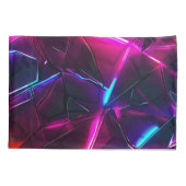 Neon Geometric Abstract Futuristic Cyberpunk 枕カバー (裏面)