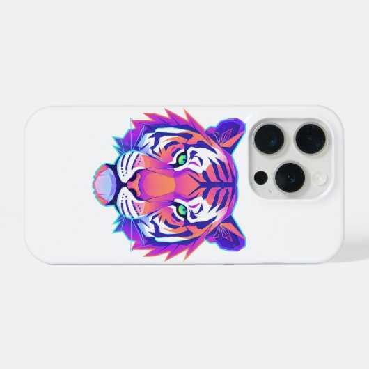 Neon Geometric Tiger iPhoneケース (裏面横)