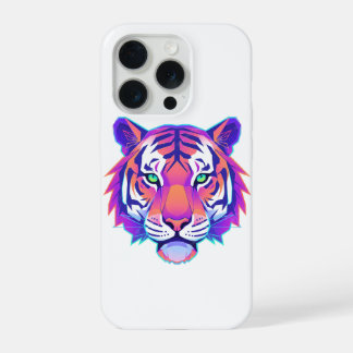 Neon Geometric Tiger iPhone 15 Proケース