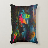 Neon Ghosts in a Haunted Fantasy Landscape アクセントクッション (正面(垂直))