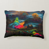 Neon Ghosts in a Haunted Fantasy Landscape アクセントクッション (裏面)