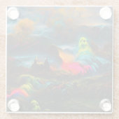 Neon Ghosts in a Haunted Fantasy Landscape ガラスコースター (裏面)