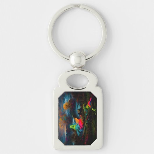 Neon Ghosts in a Haunted Fantasy Landscape キーホルダー (正面)