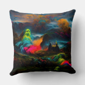 Neon Ghosts in a Haunted Fantasy Landscape クッション (裏面)