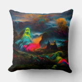 Neon Ghosts in a Haunted Fantasy Landscape クッション (正面)