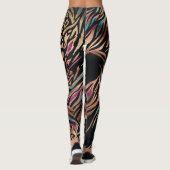 Neon Glam Animal Mix Tiger Leopard Pattern レギンス (裏面)