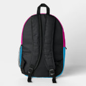 Neon Glitch Geometric Aesthetic Backpack プリントバックパック (裏面)