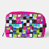 Neon Glitch Geometric Aesthetic Makeup Bag ドップキット (裏面)