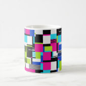 Neon Glitch Geometric Ceramic Coffee Mug コーヒーマグカップ (中央)