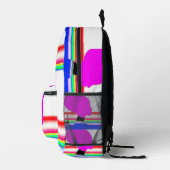 Neon Glitch – Striped Art Backpack プリントバックパック (右)