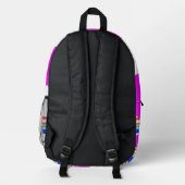 Neon Glitch – Striped Art Backpack プリントバックパック (裏面)