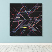  Neon Glitchcore Geometric Shapes on Black キャンバスプリント (インサイチュ (ウッドフロア))