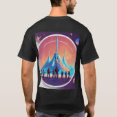 Neon GlowゲーミングコントローラーTシャツデザイン。 Tシャツ (裏面)