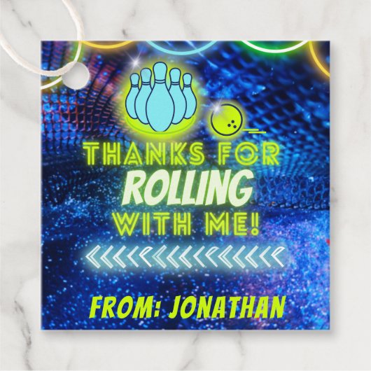 Neon Glowボーリングパーティーありがとうございます転が。 フェイバータグ (正面)